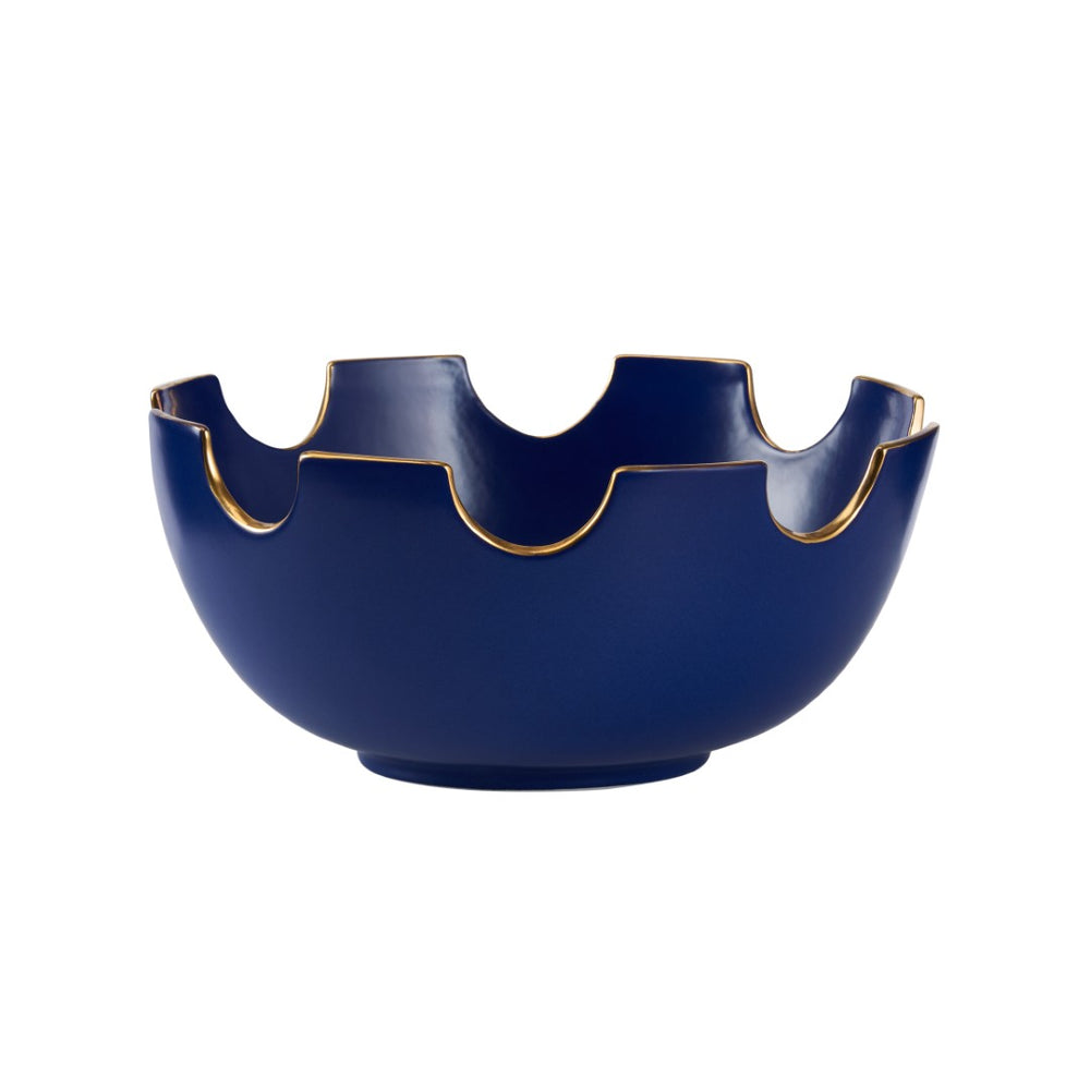 Chelsea House Classic Bowl Large Navy Handcrafted Ceramic Centerpiece — 15.25" Wide Deep Glaze For Stylish Displays 370495