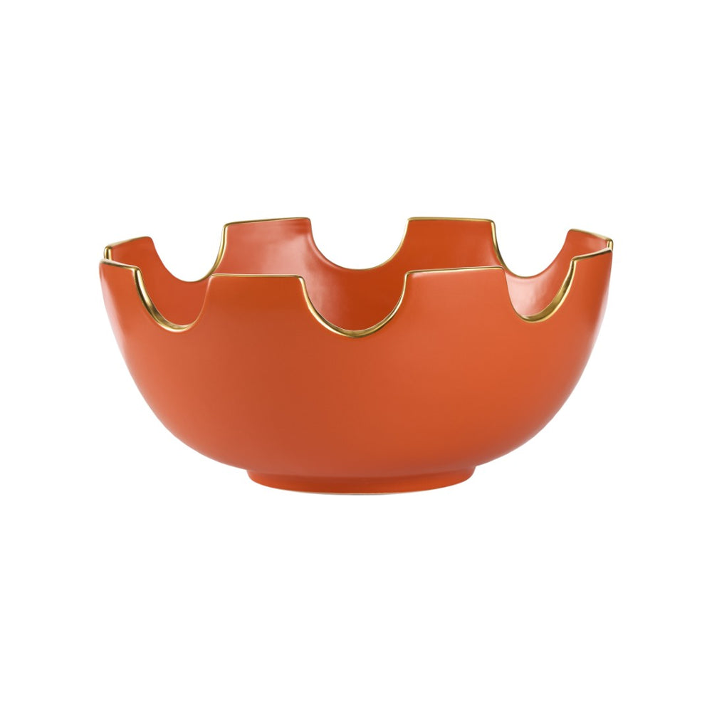 Chelsea House Classic Bowl Large Orange Ceramic Centerpiece — Handmade 15.25" Glossy Glazed Fruit & Decor Bowl 370497