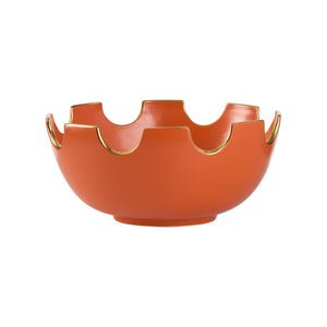 Chelsea House Classic Bowl Large Orange Ceramic Centerpiece — Handmade 15.25" Glossy Glazed Fruit & Decor Bowl 370497