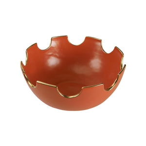 Chelsea House Classic Bowl Large Orange Ceramic Centerpiece — Handmade 15.25" Glossy Glazed Fruit & Decor Bowl 370497