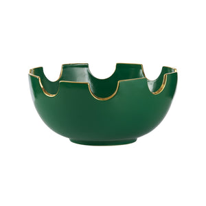 Chelsea House Classic Bowl Large Green Glazed Ceramic Centerpiece With Gold Accents — Handcrafted, Durable, Versatile Decor 370498