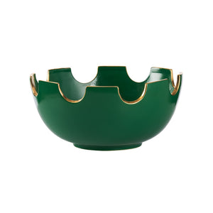 Chelsea House Classic Bowl Large Green Glazed Ceramic Centerpiece With Gold Accents — Handcrafted, Durable, Versatile Decor 370498