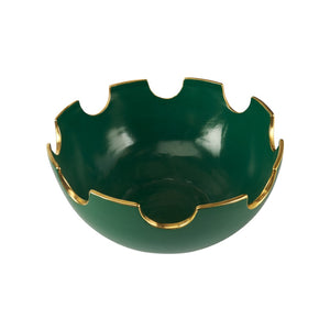 Chelsea House Classic Bowl Large Green Glazed Ceramic Centerpiece With Gold Accents — Handcrafted, Durable, Versatile Decor 370498