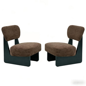 English Elm [set of 2] Beige Polyester Barrel Lounge Chairs with Black Wood Base for Living Room Black,Dark Brown N767P373046R