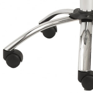 Homeroots White Clear And Silver Adjustable Swivel Plastic Rolling Conference Office Chair   370505