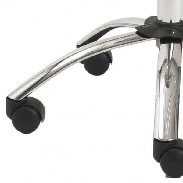 Homeroots White Clear And Silver Adjustable Swivel Plastic Rolling Conference Office Chair   370505