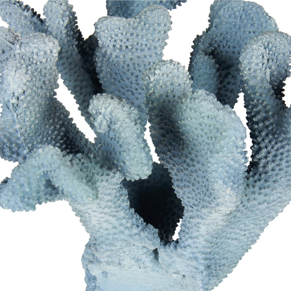 Chelsea House Ocean Bloom Accent Faux Coral Sculpture On Gold Post With Crystal Base — Coastal Modern Decor, 12" 370510