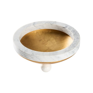 Chelsea House Elysian Marble & Gold Bowl — Sculptural Centerpiece With Floating Ball Feet, Luxe Contrast For Decor 370524