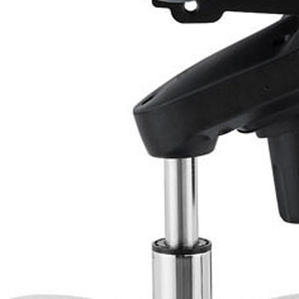 Homeroots Blue And Silver Adjustable Swivel Faux Leather Rolling Conference Office Chair   370524