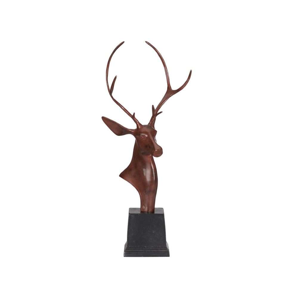 Chelsea House Stag Sculpture With Tri-Tone Red Gold Black Finish, 24" Lifelike Centerpiece For Mantels & Offices 370525