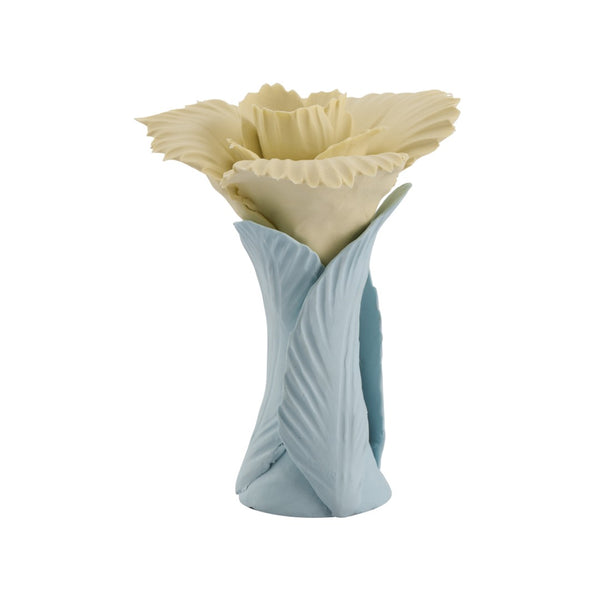 Chelsea House Chelsea Handcrafted Bisque Pale Yellow Ceramic Tulip Accent — 7" Sculptural Vase For Mantel, Shelf Decor 370527