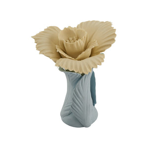 Chelsea House Chelsea Handcrafted Bisque Pale Yellow Ceramic Tulip Accent — 7" Sculptural Vase For Mantel, Shelf Decor 370527