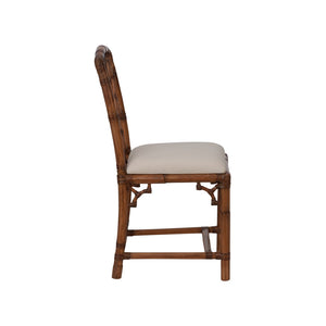 Chelsea House Chippendale Bamboo Side Chair Brown - Hand-Finished Rattan Latticeback, Contoured Seat, Timeless Accent 370528