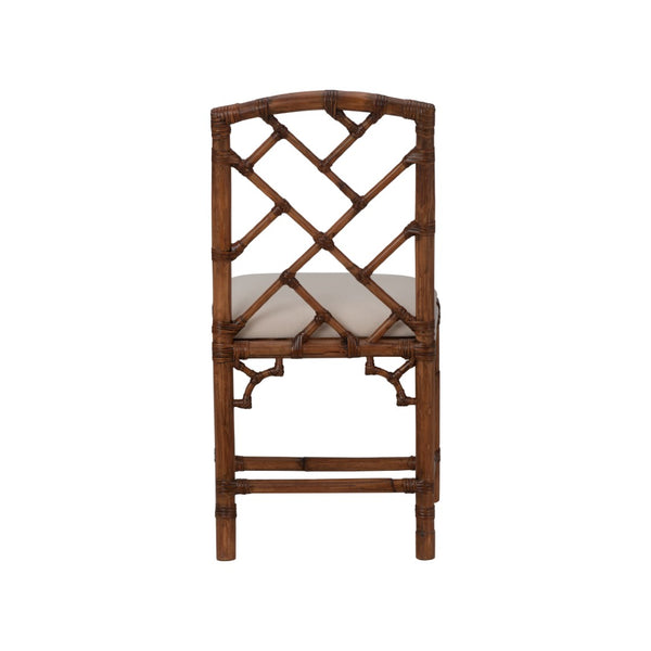 Chelsea House Chippendale Bamboo Side Chair Brown - Hand-Finished Rattan Latticeback, Contoured Seat, Timeless Accent 370528