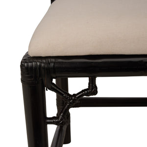 Chelsea House Chippendale Bamboo Chair Cracked Pepper — Chippendale Rattan Side Chair With Lattice Back, Compact Elegant Seating 370529