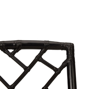 Chelsea House Chippendale Bamboo Chair Cracked Pepper — Chippendale Rattan Side Chair With Lattice Back, Compact Elegant Seating 370529