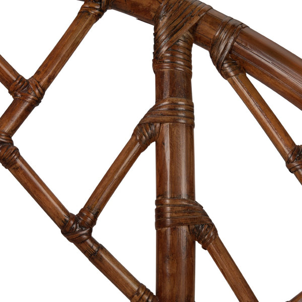 Chelsea House Chippendale Bamboo Arm Chair With Intricate Latticework, Durable Rattan Frame, Brown Finish — Versatile Accent Seating (34"H X 31"W X 22"D) 370530