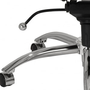 Homeroots White And Silver Adjustable Swivel Faux Leather Rolling Conference Office Chair  Faux Leather 370530