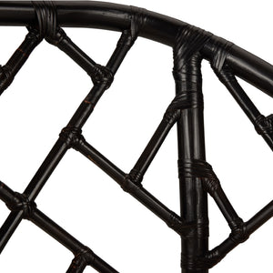 Chelsea House Chippendale Bamboo Arm Chair With Cracked Pepper Finish — Classic Lattice Rattan Accent Seat, Durable Elegance 370531