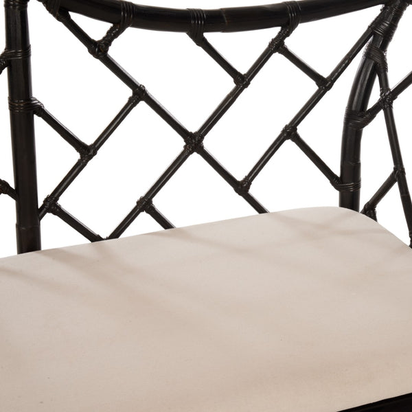 Chelsea House Chippendale Bamboo Settee In Cracked Pepper Finish — Chippendale Lattice Rattan Sofa For Sunrooms 370537