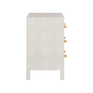 Chelsea House Gracious Plaid Three-Drawer Chest With Gold Hardware — Neutral White & Beige Storage Accent, 33"H 370540