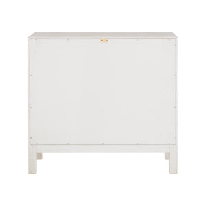 Chelsea House Gracious Plaid Three-Drawer Chest With Gold Hardware — Neutral White & Beige Storage Accent, 33"H 370540