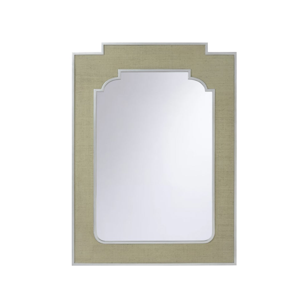 Chelsea House Yangon Rectangular Mirror In Green Raffia By Jamie Merida — 46" X 34.5" Organic Wall Statement Piece 370543