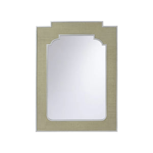 Chelsea House Yangon Rectangular Mirror In Green Raffia By Jamie Merida — 46" X 34.5" Organic Wall Statement Piece 370543