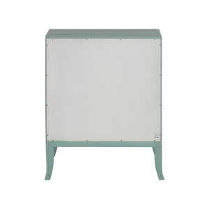 Chelsea House George Raffia Bedside Table In Blue With Gold Bamboo Handle, Drawer & Shelf For Coastal Bedrooms 370545