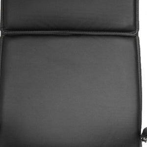 Homeroots Black And Silver Adjustable Swivel Faux Leather Rolling Executive Office Chair  Faux Leather 370545
