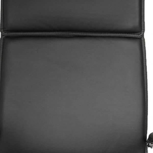 Homeroots Black And Silver Adjustable Swivel Faux Leather Rolling Executive Office Chair  Faux Leather 370545