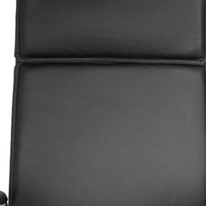 Homeroots Black And Silver Adjustable Swivel Faux Leather Rolling Executive Office Chair  Faux Leather 370545