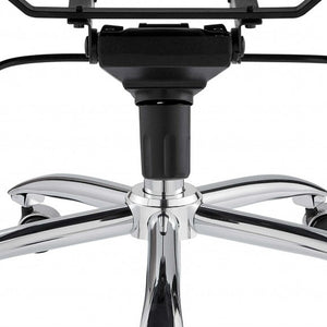 Homeroots Blue And Silver Adjustable Swivel Faux Leather Rolling Executive Office Chair  Faux Leather 370546