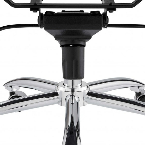 Homeroots Blue And Silver Adjustable Swivel Faux Leather Rolling Executive Office Chair  Faux Leather 370546