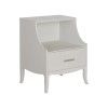 Chelsea House George Raffia Bedside Table White With Gold Bamboo Handle, Spacious Drawer & Open Shelf For Style 370547