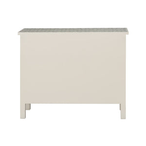 Chelsea House Clark Chest With Green & Off-White Floral Inlay — Elegant 4-Drawer Storage Chest For Bedroom, Entryway 370551