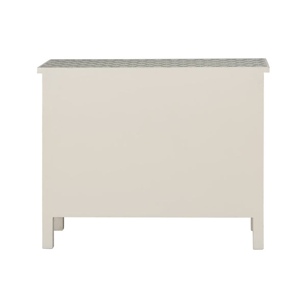 Chelsea House Clark Chest With Green & Off-White Floral Inlay — Elegant 4-Drawer Storage Chest For Bedroom, Entryway 370551