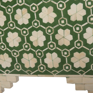 Chelsea House Clark Chest With Green & Off-White Floral Inlay — Elegant 4-Drawer Storage Chest For Bedroom, Entryway 370551