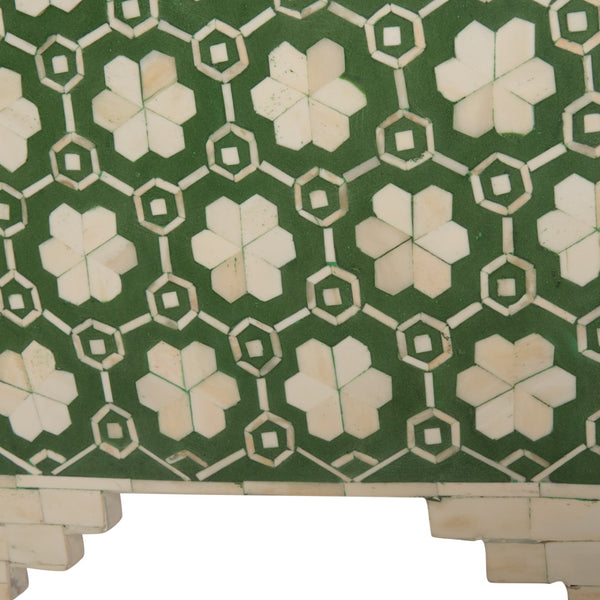 Chelsea House Clark Chest With Green & Off-White Floral Inlay — Elegant 4-Drawer Storage Chest For Bedroom, Entryway 370551