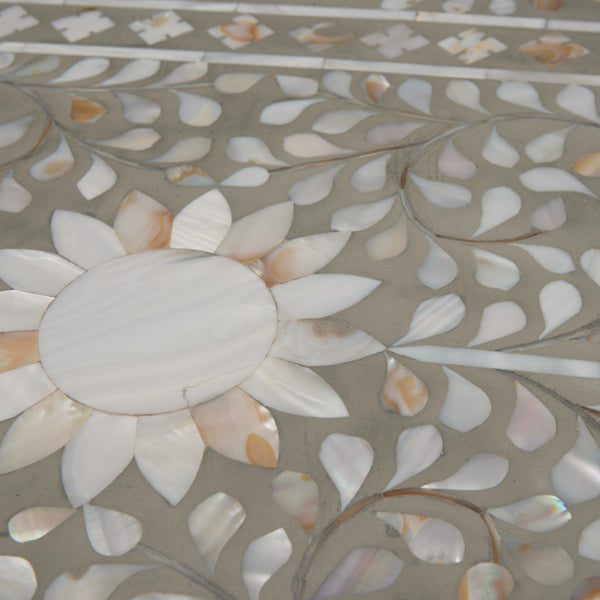 Chelsea House Charles Chest With Gray & White Mother-Of-Pearl Inlay — 7-Drawer Elegant Storage For Bedroom, Entryway 370552