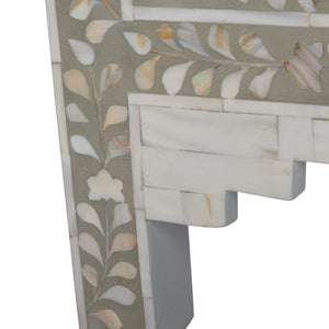 Chelsea House Charles Chest With Gray & White Mother-Of-Pearl Inlay — 7-Drawer Elegant Storage For Bedroom, Entryway 370552