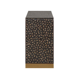 Chelsea House Scaramouche Rich Gray-Brown Console Table With Gold-Banded Feet — Modern-Transitional Statement Piece 370556