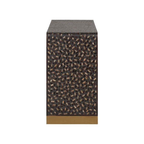 Chelsea House Scaramouche Rich Gray-Brown Console Table With Gold-Banded Feet — Modern-Transitional Statement Piece 370556