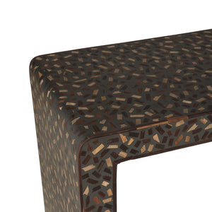 Chelsea House Scaramouche Rich Gray-Brown Console Table With Gold-Banded Feet — Modern-Transitional Statement Piece 370556