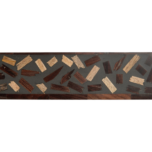 Chelsea House Scaramouche Rich Gray-Brown Console Table With Gold-Banded Feet — Modern-Transitional Statement Piece 370556