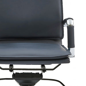 Homeroots Blue And Silver Adjustable Swivel Faux Leather Rolling Conference Office Chair  Faux Leather 370556