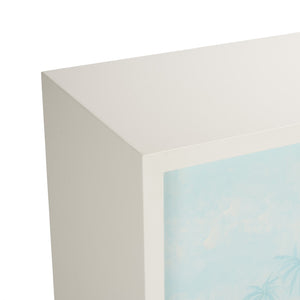 Chelsea House Palm Hand-Painted Tropical Console Cabinet With Palm Tree Island Scene, 3-Door Storage, 81"W 370557