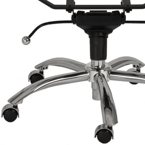 Homeroots White And Silver Adjustable Swivel Faux Leather Rolling Conference Office Chair  Faux Leather 370560