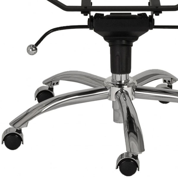 Homeroots White And Silver Adjustable Swivel Faux Leather Rolling Conference Office Chair  Faux Leather 370560