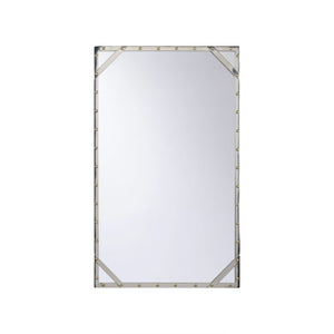 Chelsea House Rivet Silver Metal Mirror With Polished Brass Rivet Accents — Industrial Two-Tone 39"X24" Elegance 370562